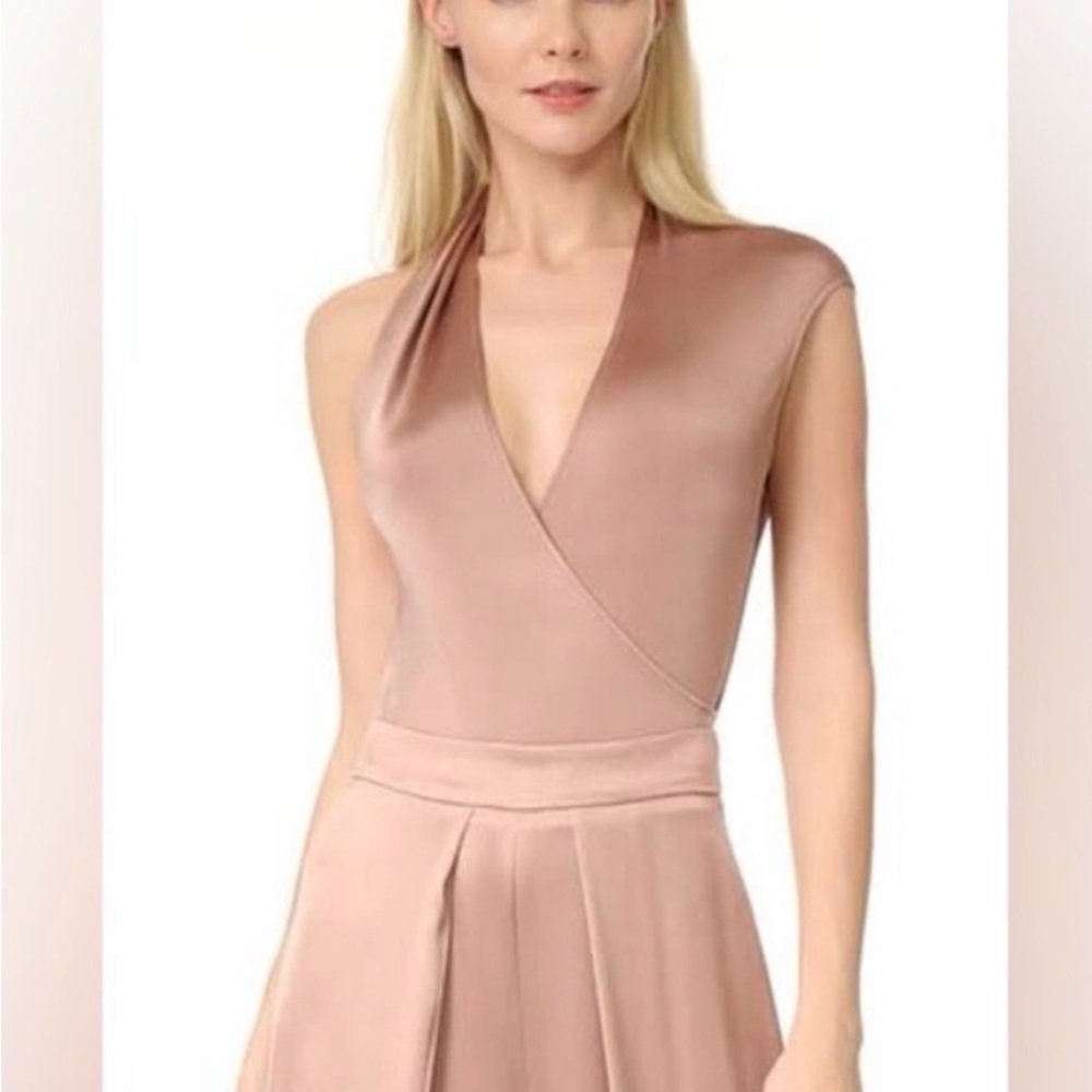 Cushnie Et Ochs Sleeveless bodysuit with wide leg high waisted silk pants size 4